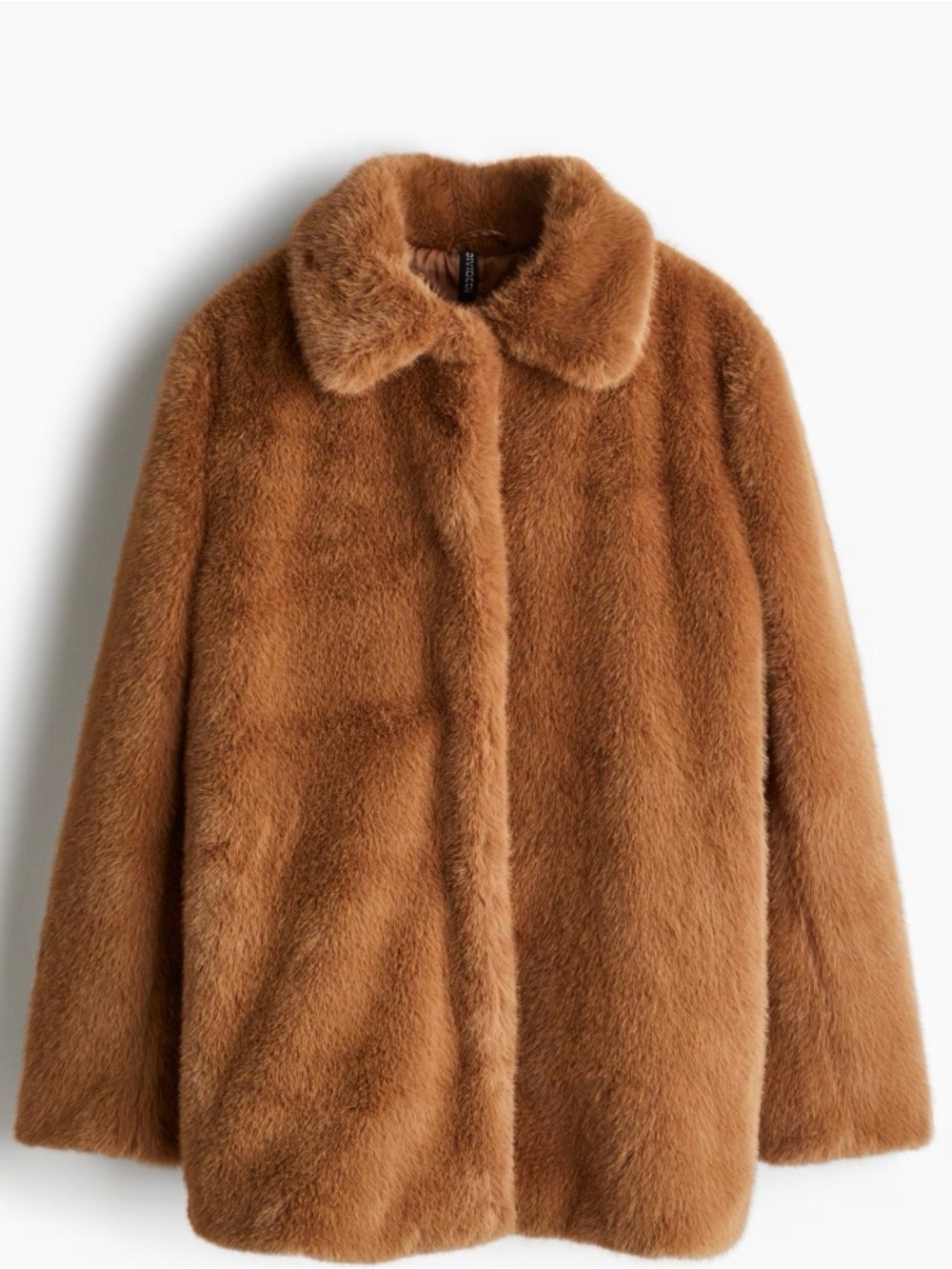 H&M fluffy coat in brown size large